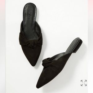 Ann Taylor LOFT Black Bow Mules